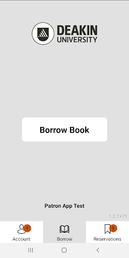 Android application Deakin Borrow screenshort
