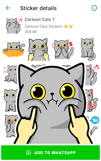 Android application Cartoon Cat Stickers screenshort