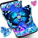 Cover Image of Baixar papel de parede de borboleta azul brilhante 15.1 APK