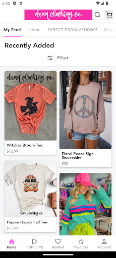 Screenshot of Dean Clothing Co