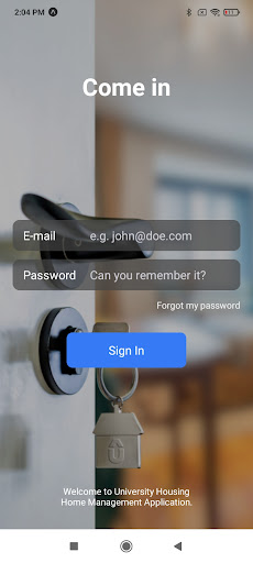 University Housing Home App Screen 3