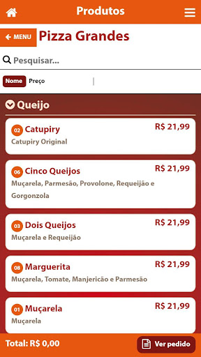 Marvin Pizzas Screen 2