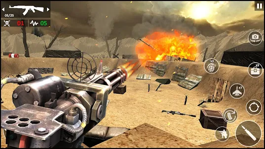 Machine Gun War: 기관총 게임 군대 모바일