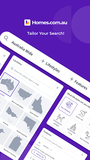 Android application homes.com.au screenshort