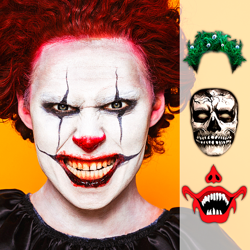 Etiquetas da cara do Dia das Bruxas - maquiagem Halloween