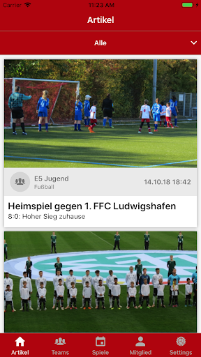 Android application Ludwigshafener SC screenshort