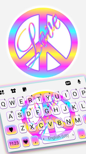 Android application Love And Peace Keyboard Backgr screenshort