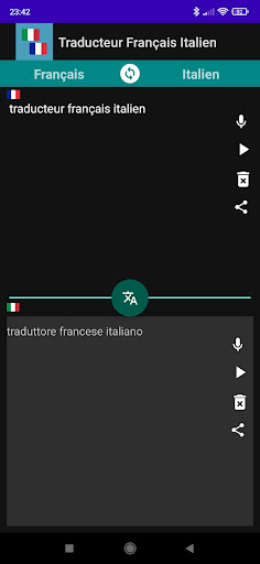 Android application French Italian Translator screenshort