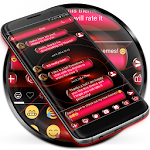 Cover Image of Baixar Tema de esferas vermelhas de mensagens SMS  APK