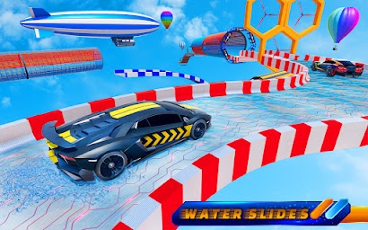 Water Slide Extreme Car Racing Stunts