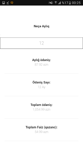 Bank Faizi Hesablama Screen 3