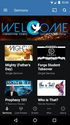 Android application Cornerstone Church Oxford screenshort