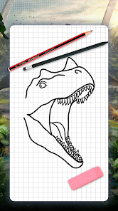 Screenshot 1 Cómo dibujar dinosaurios. Paso android