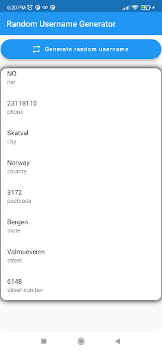 Random Username Generator Screen 3