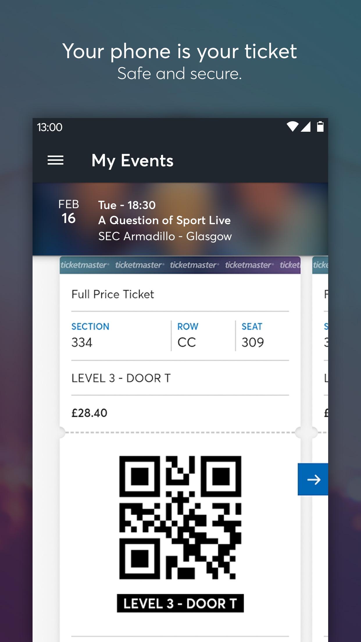 Android application Ticketmaster UK Event Tickets screenshort