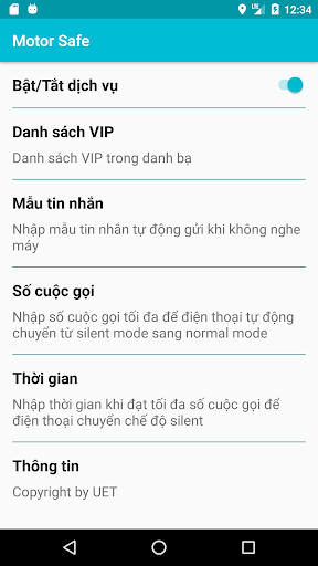 Android application Motor Safe screenshort