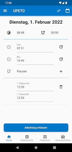 Android application Upeto screenshort