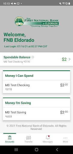 First National Bank Eldorado Screen 3