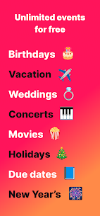 Dépêchez-vous – Compte à rebours jusqu'à l'anniversaire/les vacances (et widgets) Mod Apk 3