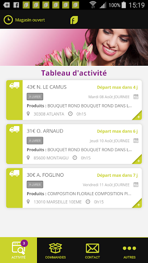 Android application Mon Florajet screenshort