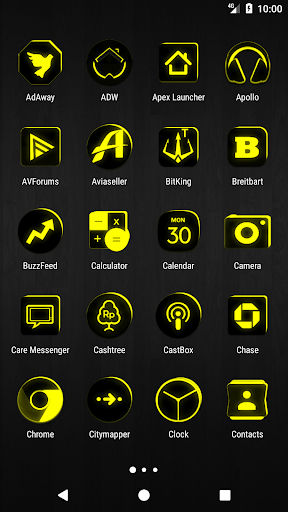 Flat Black and Yellow IconPack Screen 2