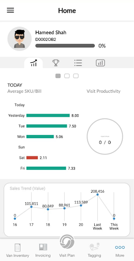 Android application Salesflo. screenshort