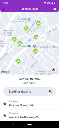 Android application Uni Mobilidade screenshort