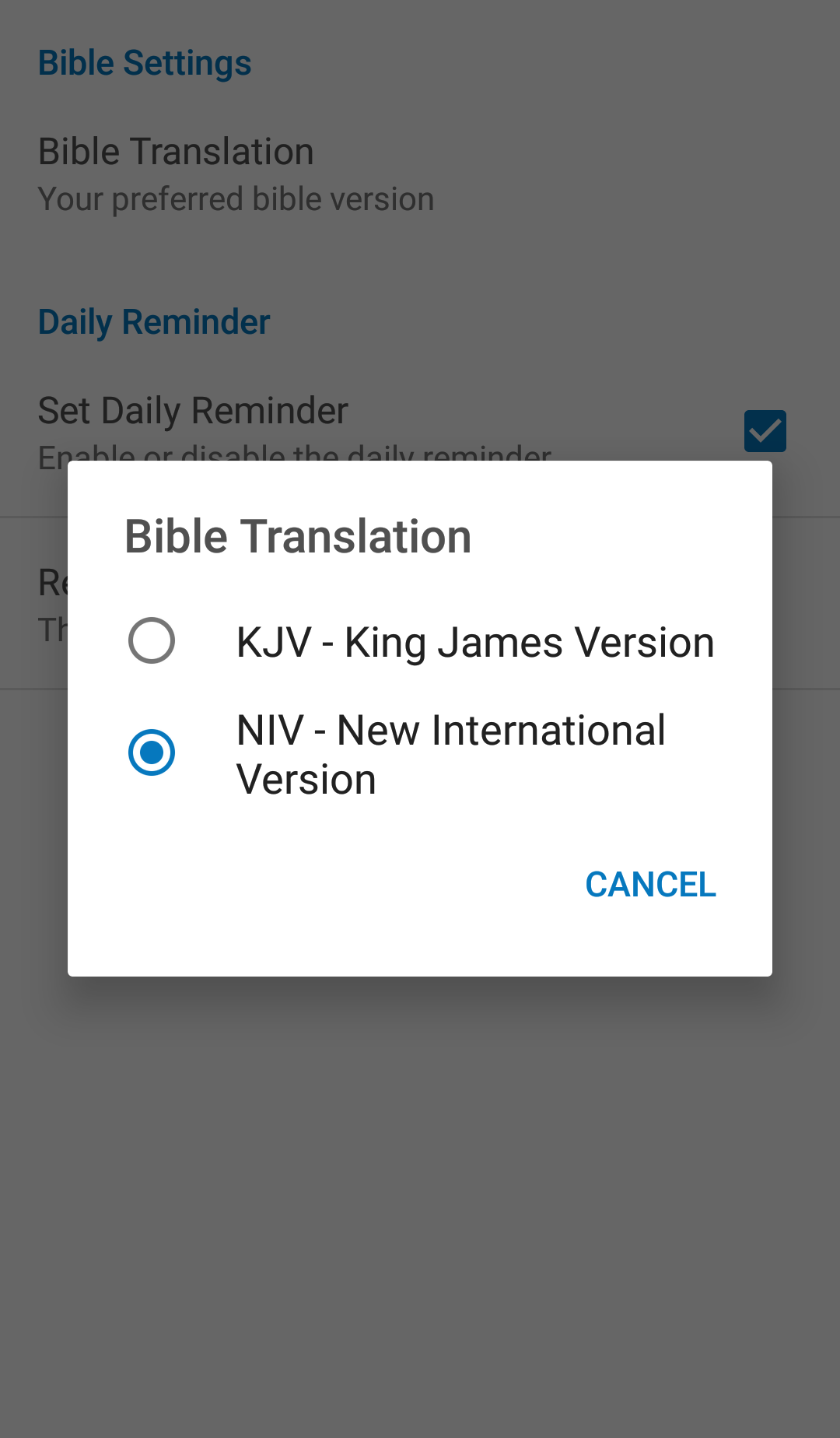 Android application Daily Bible Verse screenshort