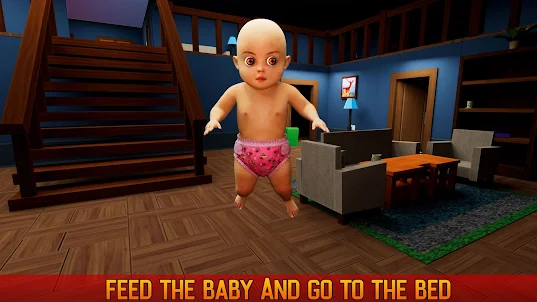 Scary baby in yellow 3D