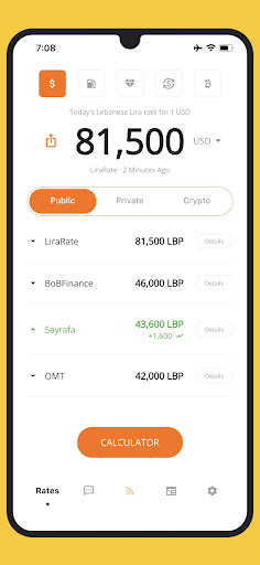 Android application Khod - Lira to Dollar Rate screenshort