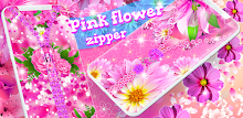 Pink flower zipper lock screen APK