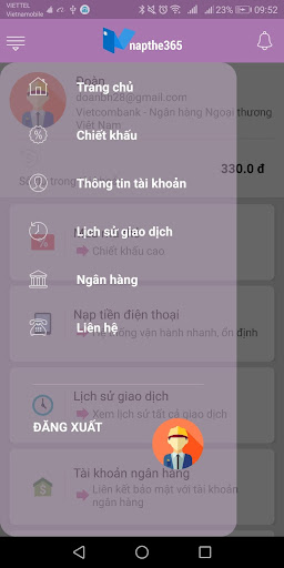 Android application Nạp thẻ 365 screenshort