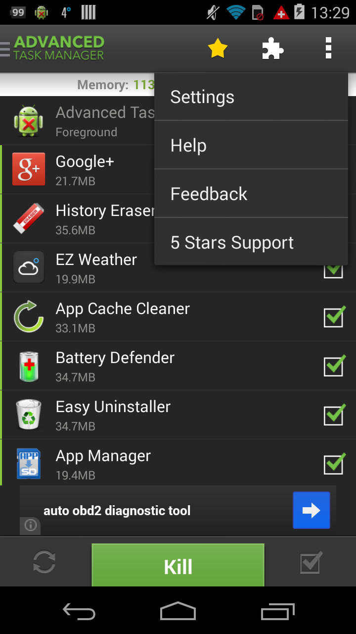 Android application Advanced Task Manager screenshort