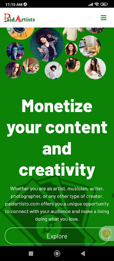 Android application Paid Artists screenshort