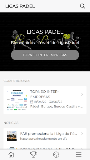 Android application Ligas Pádel screenshort