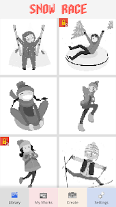 Snow Race Pixel Art