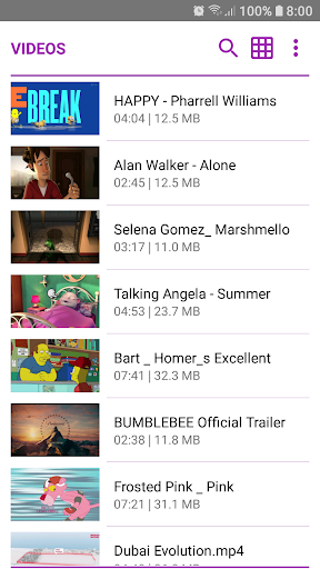 Android application Secure Video Player screenshort