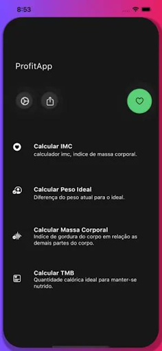 Android application Calculo IMC - Taxa Metabólica screenshort
