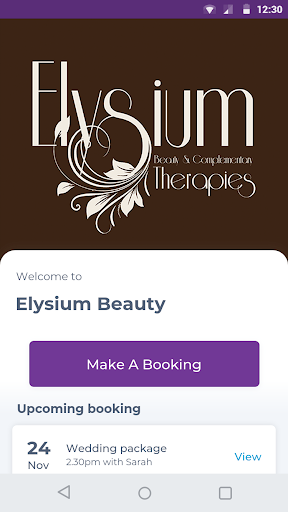 Android application Elysium Beauty screenshort