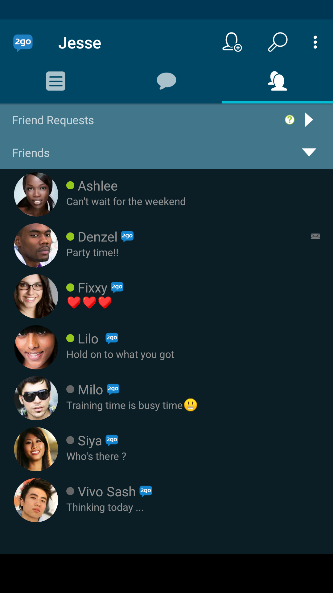 Android application 2go Chat - Live Hang Out Now screenshort