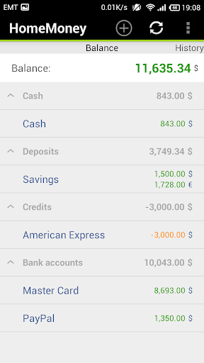 Android application HomeMoney screenshort
