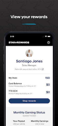 Android application Hyundai Star Rewards screenshort