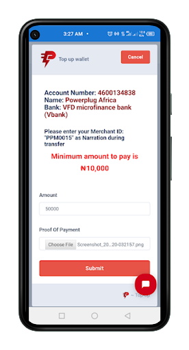 Android application PowerPlug Merchant screenshort