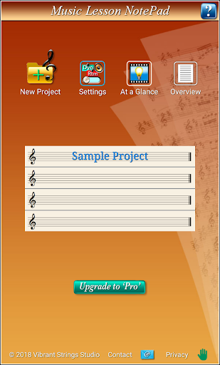 Android application Music Lesson NotePad screenshort