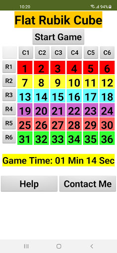 Android application Flat Rubik Cube screenshort