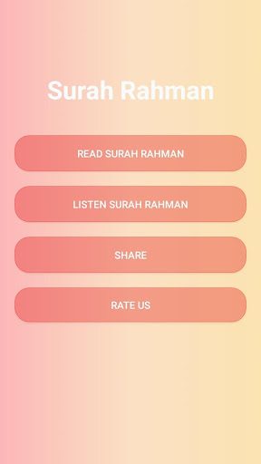 Android application Surah Rahman screenshort