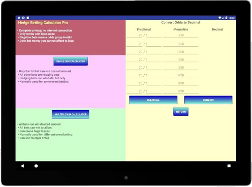 Odds against calculator