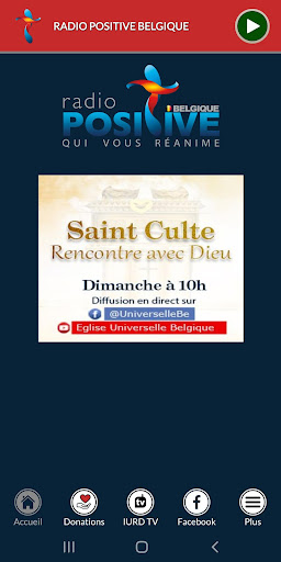 Android application Radio Positive Belgique screenshort
