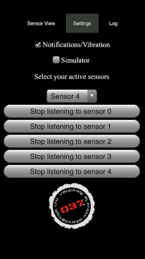 sensorView Screen 2