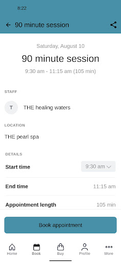 Screenshot of THE pearl spa
